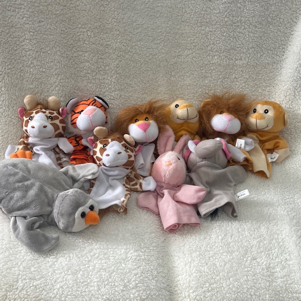Assorted Animal Plush puppets - Set of 10 by Oriental Trading Company
